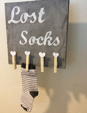 DIY: Bordje “Lost socks”