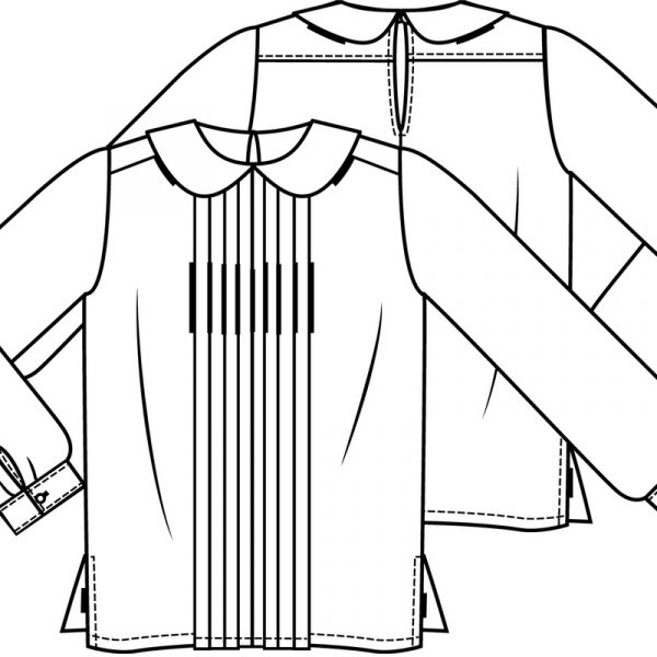 Feestelijke zijden blouse (Print)-791200